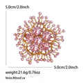 Alloy Rhinestone Hollow Crystal Flower Brooch For Women's Apparel view 6