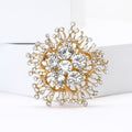 Alloy Rhinestone Hollow Crystal Flower Brooch For Women's Apparel view 4
