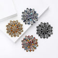 Alloy Rhinestone Hollow Sun Crystal Brooch For Women Lapel Decoration view 2