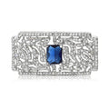 Alloy Rhinestone Square Court Brooch Elegant Bridal Lapel Pin view 1