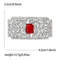 Alloy Rhinestone Square Court Brooch Elegant Bridal Lapel Pin view 5