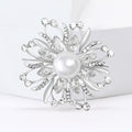 Alloy Pearl Rhinestone Eternal Flower Brooch Pin For Women's Clothing view 3