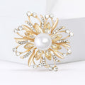 Alloy Pearl Rhinestone Eternal Flower Brooch Pin For Women's Clothing view 4