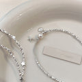 Faux Pearl Starfish Shell Bangle With Crushed Silver Accents, Elegant Niche Fashion Jewelry view 4