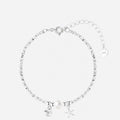 Faux Pearl Starfish Shell Bangle With Crushed Silver Accents, Elegant Niche Fashion Jewelry view 5