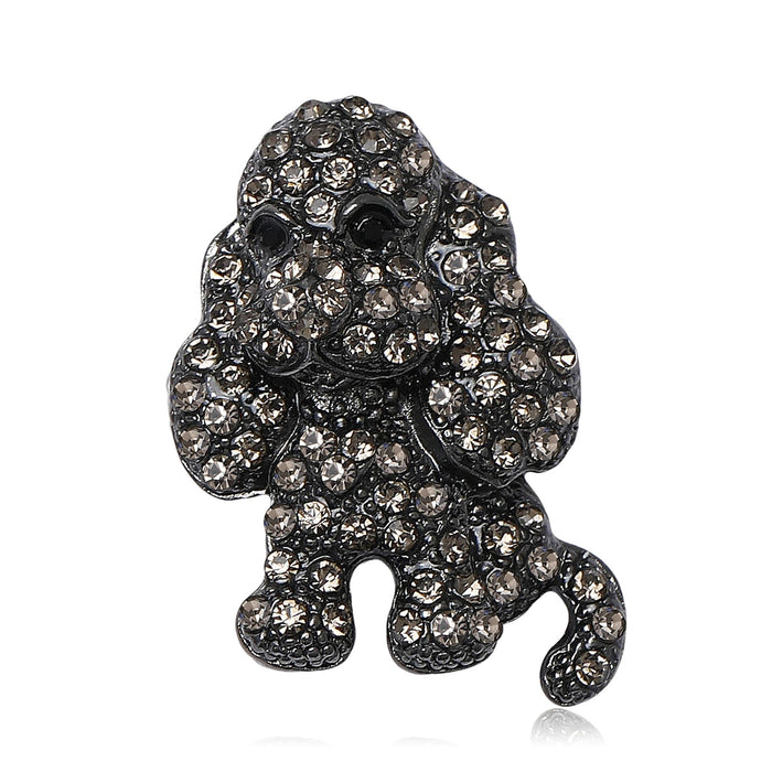 Alloy Rhinestone Dog Brooch Pin For Suits Coats And Apparel