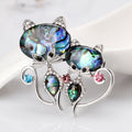 Aqua Silver Tone Shell Shell Metal Brooch Pin 4 x 4.4 cm view 3