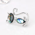 Green Silver Tone Cat Metal Brooch Pin 3.7 x 2.6 cm view 4