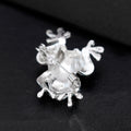 Green Gold Tone Frog Crystal Metal Brooch Pin 4.1 x 2.6 cm view 5