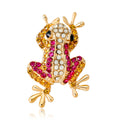 Green Gold Tone Frog Crystal Metal Brooch Pin 4.1 x 2.6 cm view 2
