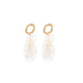 French Light Luxury Round Shell Tassel Drop Earrings With Silver Needle Geometric Design view 5
