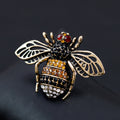 Black Gold Tone Bee Crystal Metal Brooch Pin for Jackets and Lapels view 3