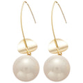 Light Luxury Gold Sequin Faux Pearl Geometric Round Hook Earrings For Women view 5