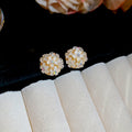 18K Real Gold Plated Alloy Flower Stud Earrings With Silver Pins, Light Luxury Sweet Fashion Jewelry view 1