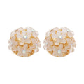 18K Real Gold Plated Alloy Flower Stud Earrings With Silver Pins, Light Luxury Sweet Fashion Jewelry view 5