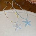 2026 Resort Style Resin Starfish Beaded Necklace With Rice Beads Beach Vacation Choker view 2