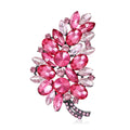 Alloy Rhinestone Crystal Glass Leaf Brooch For Women Clothing Decoration view 1