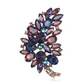 Alloy Rhinestone Crystal Glass Leaf Brooch For Women Clothing Decoration view 5