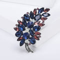 Alloy Rhinestone Crystal Glass Leaf Brooch For Women Clothing Decoration view 3