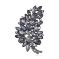 Alloy Rhinestone Crystal Glass Leaf Brooch For Women Clothing Decoration view 2