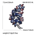 Alloy Rhinestone Crystal Glass Leaf Brooch For Women Clothing Decoration view 6