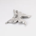 Aqua Silver Tone Butterfly Shell Metal Brooch Pin for Jackets and Lapels view 5