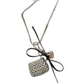 Alloy Bow Charm Sweater Necklace With Braided Heart Bag Pendant Minimalist Fashion Clavicle Chain view 5