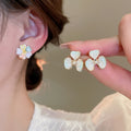 18K Gold Plated Acrylic Colorful Flower Stud Earrings For Women Fashion OL Light Luxury view 2