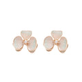 18K Gold Plated Acrylic Colorful Flower Stud Earrings For Women Fashion OL Light Luxury view 5