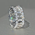 Hollow Geometric Full Zircon Ring, Light Luxury High End Fashion Jewelry For Trendy Accessories view 1