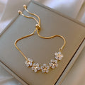 Gold Plated Copper Zircon Gourd Hollow Bangle French Light Luxury Geometric Bracelet For Women view 2