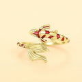Lucky Koi Fish Open Adjustable Ring For Women, Fashion Personalized Good Luck Finger Jewelry view 5