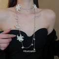 Pearl Acrylic Flower Waist Chain Necklace Light Luxury OL Style Commuter Belt Jewelry view 1