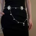 Pearl Acrylic Flower Waist Chain Necklace Light Luxury OL Style Commuter Belt Jewelry view 3