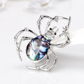 Blue Silver Tone Spider Shell Metal Brooch Pin for Jackets and Lapels view 3