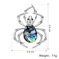 Blue Silver Tone Spider Shell Metal Brooch Pin for Jackets and Lapels view 2