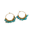 Vintage Bohemian Copper Irregular Crushed Stone Hoop Earrings For Women Ethnic Light Luxury Jewelry view 5