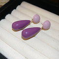 Chic Acrylic Teardrop Stud Earrings With Silver Pins, Vintage Light Luxury Women's Jewelry view 3