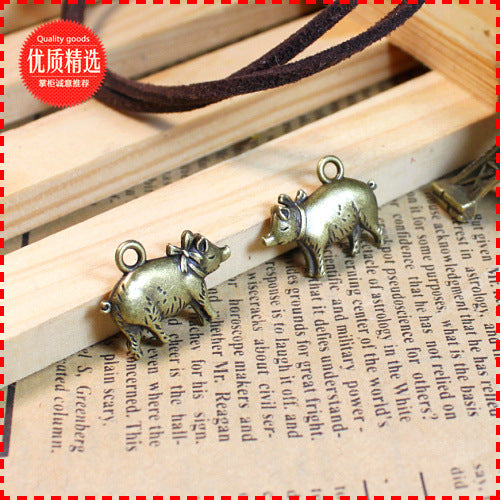 21x16mm 3D Flower Pig Alloy Charm Pendant