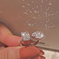 Trendy Waterdrop Geometric Adjustable Open Ring For Women, Square Fashion Statement Finger Jewelry view 2