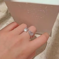Trendy Waterdrop Geometric Adjustable Open Ring For Women, Square Fashion Statement Finger Jewelry view 3