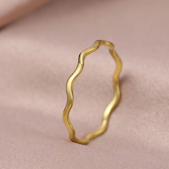 Hot Selling Electroplated Metal Minimalist Ring For Women Elegant Daily Plain Band Jewelry