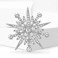 Alloy Rhinestone Snowflake Brooch Pin For Elegant Women Clothing Decor view 3