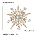 Alloy Rhinestone Snowflake Brooch Pin For Elegant Women Clothing Decor view 5