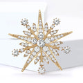 Alloy Rhinestone Snowflake Brooch Pin For Elegant Women Clothing Decor view 4