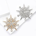 Alloy Rhinestone Snowflake Brooch Pin For Elegant Women Clothing Decor view 2