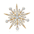 Alloy Rhinestone Snowflake Brooch Pin For Elegant Women Clothing Decor view 1