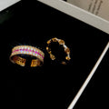 18K Gold Plated Copper Zircon Hollow Open Geometric Circle Ring For Women view 4