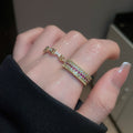 18K Gold Plated Copper Zircon Hollow Open Geometric Circle Ring For Women view 3
