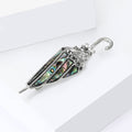 Alloy Abalone Shell Umbrella Brooch Pin For Women's Apparel view 3